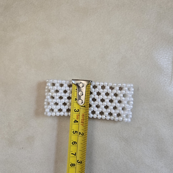 Beaded faux pearl stretch bracelet One size  White Lace Look Bangle Stackking - Picture 8 of 8